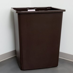 Rubbermaid® FG256B00BRN Glutton 56 Gallon Brown Square Trash Can