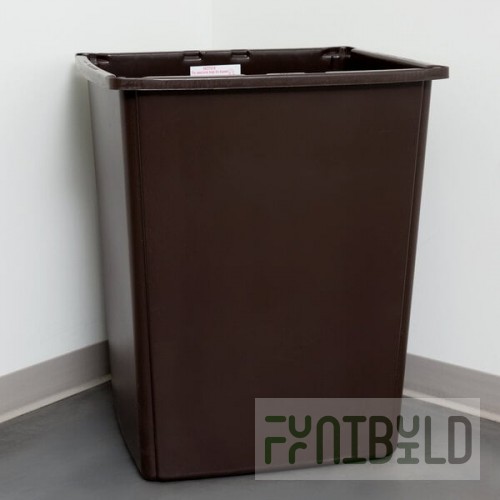 Rubbermaid® FG256B00BRN Glutton 56 Gallon Brown Square Trash Can