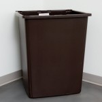 Rubbermaid® FG256B00BRN Glutton 56 Gallon Brown Square Trash Can