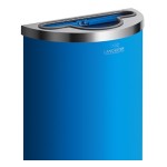 Lancaster Table & Seating 8 Gallon Blue Powder-Coated Metal Half Round Decorative Trash Can with Mixed Recycle Lid Lancaster Table & Seating 8 Gallon Blue Powder-Coated Metal Half Round Decorative Trash Can with Mixed Recycle Lid