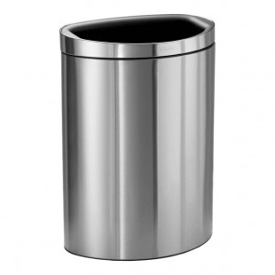 Tramontina 81200/536 13 Gallon Stainless Steel D-Shape Indoor Decorative Trash Can with Open Top Lid Tramontina 81200/536 13 Gallon Stainless Steel D-Shape Indoor Decorative Trash Can with Open Top Lid