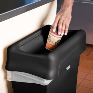 Rubbermaid® FG267360BLA Slim Jim Black Drop Shot Rectangular Trash Can Lid