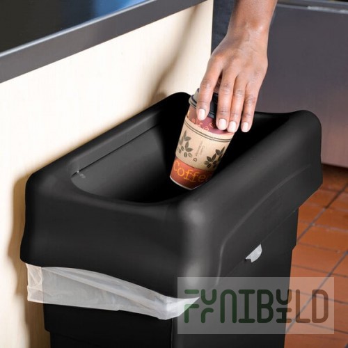 Rubbermaid® FG267360BLA Slim Jim Black Drop Shot Rectangular Trash Can Lid