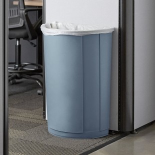 Lavex 21 Gallon Gray Half Round Trash Can
