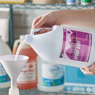 Noble 1 gallon / 128 oz. Ready-to-Use Spray Buff Restorer Floor Finish - 4/Case Noble 1 gallon / 128 oz. Ready-to-Use Spray Buff Restorer Floor Finish - 4/Case