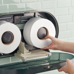 Lavex 1-Ply 1000' Universal Jumbo Toilet Paper Roll with 7 3/8