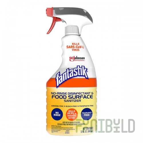 SC Johnson fantastik® 354125 32 oz. No-Rinse Disinfectant and Food Surface Sanitizer - 8/Case