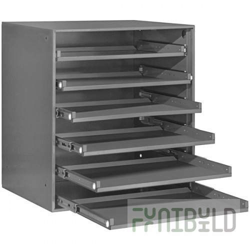 Durham Mfg 6-Compartment Large Steel Heavy Duty Bearing Slide Rack 321B-95