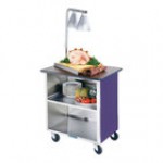 Lakeside 646B-05 Heavy-Duty Stainless Steel Three Shelf Flat Top Utility Cart with Enclosed Base and Black Finish - 22 Lakeside 646B-05 Heavy-Duty Stainless Steel Three Shelf Flat Top Utility Cart with Enclosed Base and Black Finish - 22