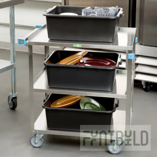 Lakeside 422 Medium Duty Stainless Steel 3 Shelf Utility Cart - 19