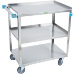 Lakeside 422 Medium Duty Stainless Steel 3 Shelf Utility Cart - 19