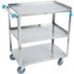 Lakeside 422 Medium Duty Stainless Steel 3 Shelf Utility Cart - 19