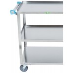 Lakeside 422 Medium Duty Stainless Steel 3 Shelf Utility Cart - 19