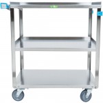 Lakeside 422 Medium Duty Stainless Steel 3 Shelf Utility Cart - 19