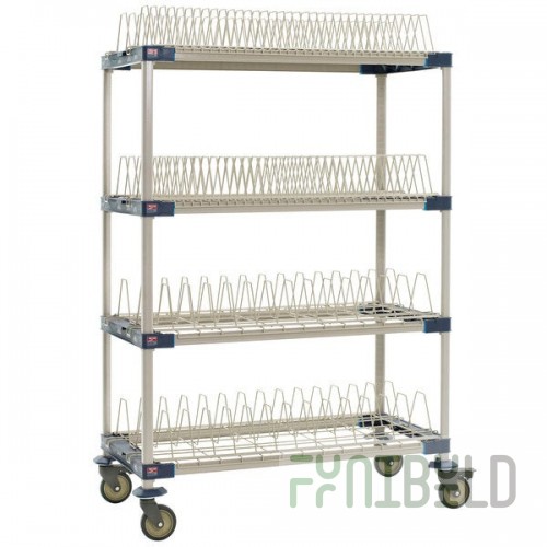 Metro MAX4-PR48VX4 MetroMax 4 Mobile Four Tier Tray / Steam Pan Drying Rack - 24