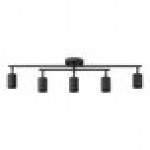 Globe 5-Light Modern Industrial Matte Black Track Light with Center Swivel Bar - 120V, 50W Globe 5-Light Modern Industrial Matte Black Track Light with Center Swivel Bar - 120V, 50W