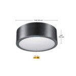 Globe Modern Black Iron Flush Mount LED Light with Frosted Glass Shade - 120V, 18W Globe Modern Black Iron Flush Mount LED Light with Frosted Glass Shade - 120V, 18W