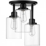 Globe Modern Black Iron Flush Mount LED Light with Frosted Glass Shade - 120V, 18W Globe Modern Black Iron Flush Mount LED Light with Frosted Glass Shade - 120V, 18W