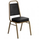 Flash Furniture FD-BHF-1-ALLGOLD-BK-GG Hercules Black Vinyl Trapezoidal Back Stackable Banquet Chair with Gold Frame Flash Furniture FD-BHF-1-ALLGOLD-BK-GG Hercules Black Vinyl Trapezoidal Back Stackable Banquet Chair with Gold Frame