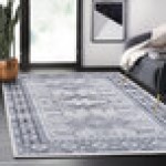 Abani Molana Collection 4' x 6' Gray / Cream Vintage Folk Area Rug Abani Molana Collection 4' x 6' Gray / Cream Vintage Folk Area Rug