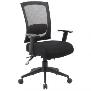 Boss B6716-SS-BK Black Mesh 3-Paddle Task Chair with Seat Slider