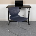 Flash Furniture Hercules Blue Full-Back Ventilated Contoured Stacking Chair with Gray Sled Base Flash Furniture Hercules Blue Full-Back Ventilated Contoured Stacking Chair with Gray Sled Base