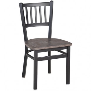 BFM Seating Troy Sand Black Steel Slat Back Chair with Relic Rustic Copper Melamine Seat BFM Seating Troy Sand Black Steel Slat Back Chair with Relic Rustic Copper Melamine Seat