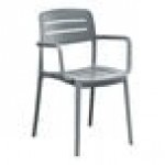 Lancaster Table & Seating Alto Shoreline Slate Slat Back Resin Arm Chair Lancaster Table & Seating Alto Shoreline Slate Slat Back Resin Arm Chair