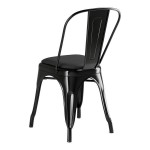 Lancaster Table & Seating Alloy Onyx Black Indoor Cafe Chair with Onyx Black Vinyl Cushion Lancaster Table & Seating Alloy Onyx Black Indoor Cafe Chair with Onyx Black Vinyl Cushion