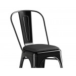 Lancaster Table & Seating Alloy Onyx Black Indoor Cafe Chair with Onyx Black Vinyl Cushion Lancaster Table & Seating Alloy Onyx Black Indoor Cafe Chair with Onyx Black Vinyl Cushion
