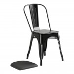 Lancaster Table & Seating Alloy Onyx Black Indoor Cafe Chair with Onyx Black Vinyl Cushion Lancaster Table & Seating Alloy Onyx Black Indoor Cafe Chair with Onyx Black Vinyl Cushion