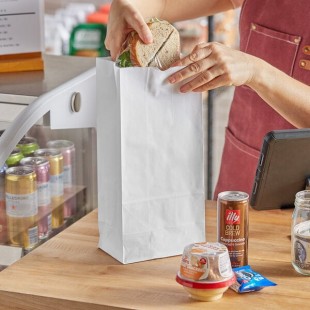 Choice 10 lb. White Paper Customizable Bag - 500/Case