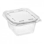 Inline Plastics Safe-T-Fresh 21.5 oz. Tamper-Resistant, Tamper-Evident Square Hinged 2-Compartment Deep Snack Container - 252/Case Inline Plastics Safe-T-Fresh 21.5 oz. Tamper-Resistant, Tamper-Evident Square Hinged 2-Compartment Deep Snack Container - 252/Case