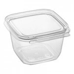 Inline Plastics Safe-T-Fresh 21.5 oz. Tamper-Resistant, Tamper-Evident Square Hinged 2-Compartment Deep Snack Container - 252/Case Inline Plastics Safe-T-Fresh 21.5 oz. Tamper-Resistant, Tamper-Evident Square Hinged 2-Compartment Deep Snack Container - 252/Case