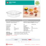 Inline Plastics Safe-T-Fresh 21.5 oz. Tamper-Resistant, Tamper-Evident Square Hinged 2-Compartment Deep Snack Container - 252/Case Inline Plastics Safe-T-Fresh 21.5 oz. Tamper-Resistant, Tamper-Evident Square Hinged 2-Compartment Deep Snack Container - 252/Case