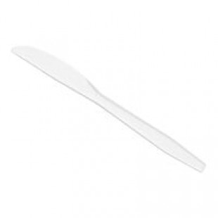 Choice White Heavy Weight Polypropylene Plastic Knife - 100/Pack