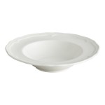 Acopa Condesa 11 oz. Pearl White Scalloped Wide Rim Porcelain Bowl - Sample