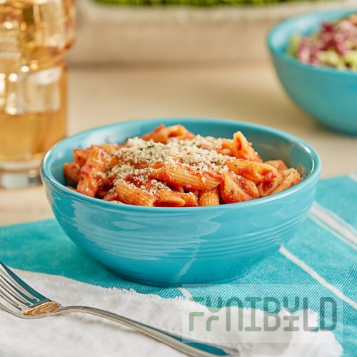 Acopa Capri 19 oz. Caribbean Turquoise Stoneware Bistro Bowl - Sample