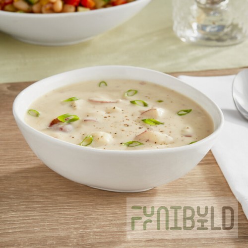 Acopa Nova 12 oz. Cream White Tall Coupe Stoneware Bowl - Sample