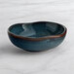 Acopa Highlands 1.5 oz. Round Skyfall Blue China Sauce Cup - Sample