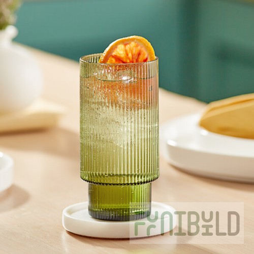 Acopa Lore 13 oz. Green Highball Glass - Sample