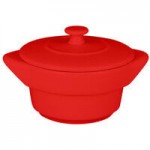 RAK Porcelain Chef's Fusion 11 oz. Ember Red Porcelain Frying Pan - 6/Case