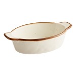 Acopa Keystone 4 oz. Vanilla Bean Porcelain Mini Rarebit Dish - 48/Case