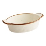 Acopa Keystone 4 oz. Vanilla Bean Porcelain Mini Rarebit Dish - 48/Case