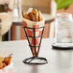 American Metalcraft SQFBBL Square Black Fry Cone Holder - 2 1/2 American Metalcraft SQFBBL Square Black Fry Cone Holder - 2 1/2