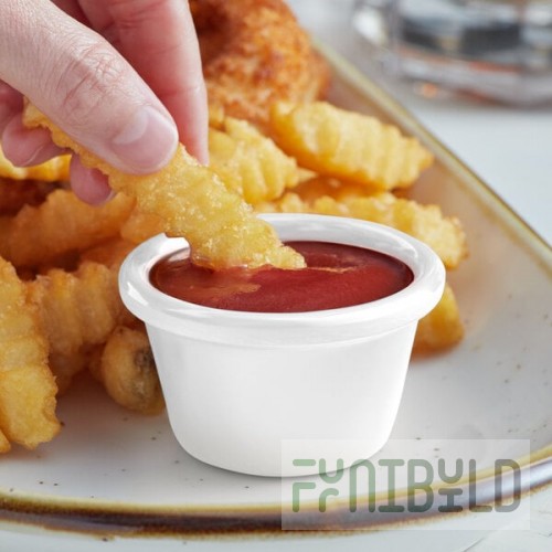 Acopa 1.5 oz. White Smooth Melamine Ramekin - 12/Case