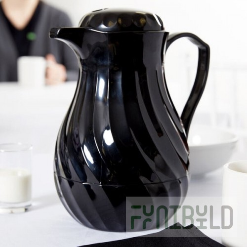 Vollrath 52174 SwirlServe 64 oz. Black Hot-N-Cold Beverage Server