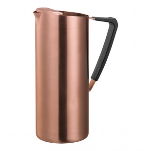 Service Ideas 64.2 oz. Slim Rose Gold Stainless Steel Pitcher with Guard X7025BSRGv2