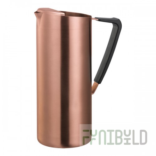 Service Ideas 64.2 oz. Slim Rose Gold Stainless Steel Pitcher with Guard X7025BSRGv2