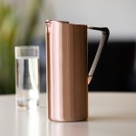 Service Ideas 64.2 oz. Slim Rose Gold Stainless Steel Pitcher with Guard X7025BSRGv2